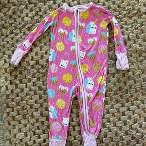 Little Sleepies Pink and Blue Footies with Playful Print
